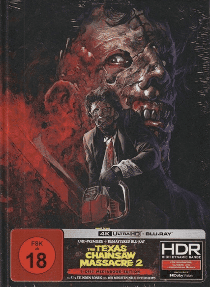 The Texas Chainsaw Massacre 2 (Limited Mediabook, 4K Ultra HD+2 Blu-ray's, Cover A) (1986) [FSK 18] [4K Ultra HD]