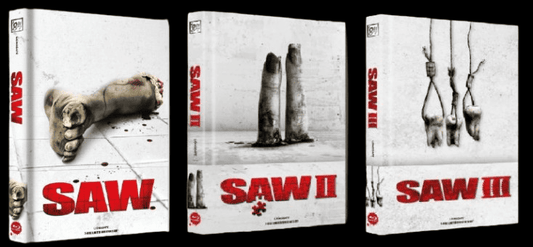 Saw 1+2+3 (Limited Wattierten Mediabooks, Blu-ray+DVD, jeweils in Cover A) (2004)(2005)(2006) [FSK 18] [Blu-ray]