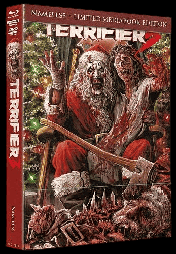 Terrifier 3 (Uncut, Limited Mediabook, 4K Ultra HD+Blu-ray+DVD, Cover B) (2024) [FSK 18] [4K Ultra HD] + POSTER & KOTZTÜTE