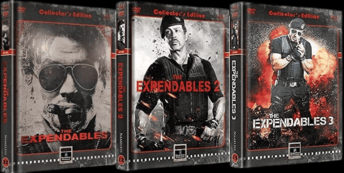 The Expendables 1-3 (Limited Uncut Mediabooks, Blu-ray+DVD, Cover B) [FSK 18] [Blu-ray]