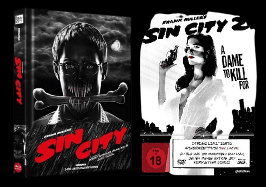 Sin City + 2 - A Dame to kill for  (Limited Wattiertes Mediabook, Blu-ray+DVD) [FSK 18]  (2005) + (2014)  [FSK 18] [3D Blu-ray]